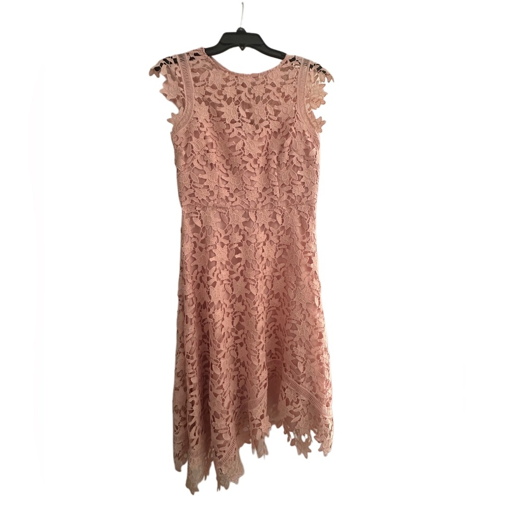 Eliza J Asymmetrical Size 6 Lace Dress in Blush